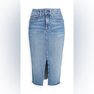 Good American denim pencil midi skirt with slit in front size 29/8